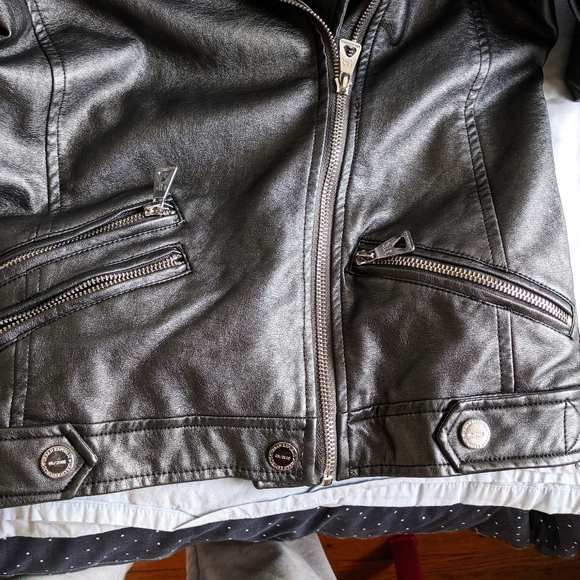 NWT Urban Republic girl Feux leather moto jacket size 16 - Picture 6 of 12